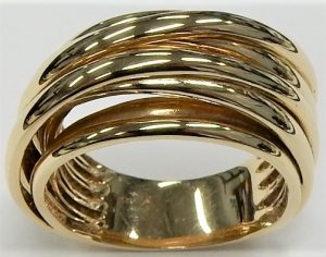 Mens Diamond Band Ring 4.4mm Wide 14K Yellow Gold, Size 13.25