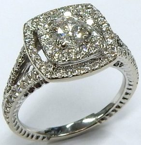 Men's Raw Diamond Cube and Palladium Ring - Element 79 Contemporary Jewelry