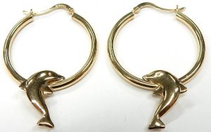 Leaf Earrings 14K Yellow Gold Studs Dainty Minimalist Organic Nature Textured YG