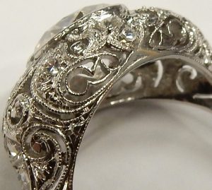 Sterling Silver Ornate Gallery Wire Bezel Stock 11.8mm Victorian Style 